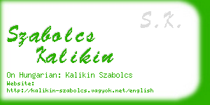 szabolcs kalikin business card